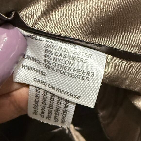 Calvin Klein Wool Cashmere Blend Peacoat Women’s XL Classic Button Coat in Oat - Picture 8 of 15